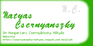 matyas csernyanszky business card