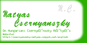 matyas csernyanszky business card